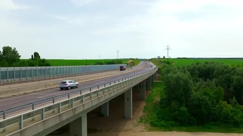 Vue Aérienne De L'autoroute Autobahn - Prise De Vue Par Drone