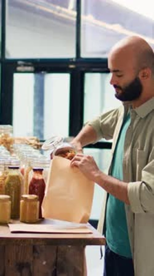 Vertical Video Choosing Natural Bio Pantry Supplies