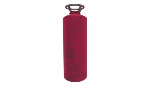 Rotating Red Gas Cylinder 3D Model Animation