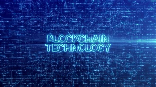 Futuristic Blockchain Technology Reveal in Digital Network