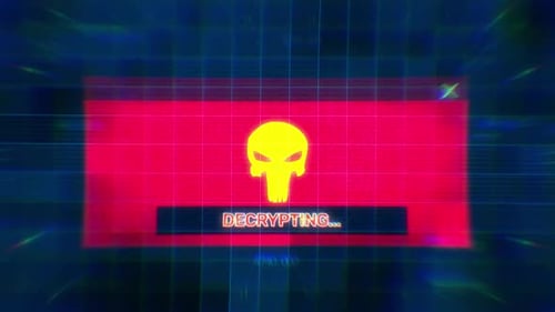 Glitch Digital Decrypting Skull Reveal