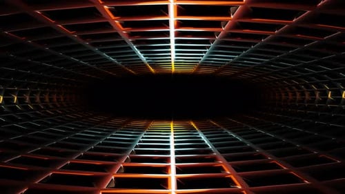 animação futurista de túnel de metal sci fi vj loop