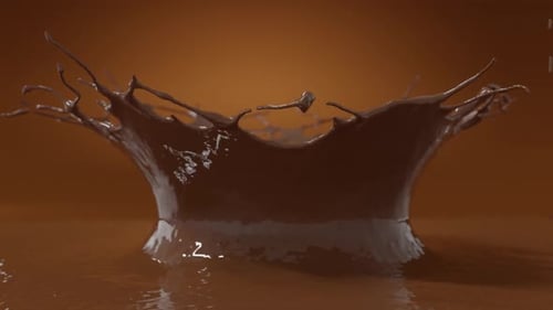 Fluid Chocolate Splash Crown Formation Slow Motion