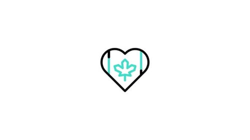 Minimalist Heart and Maple Leaf Icon Animation