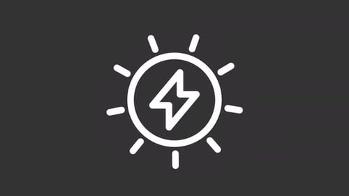 Minimalist Solar Energy Power Icon Animation