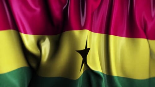 Realistic Waving Ghana Flag Seamless Loop Animation