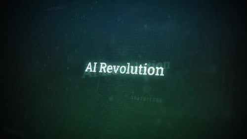 Ai Revolution On Digital Screen Message On Computer Screen V03