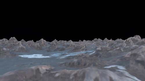 Flying Through The Mountains Landscape Animation On Alpha Channel