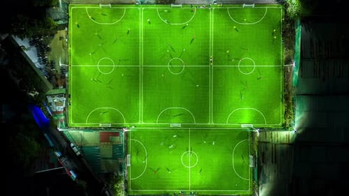 Overhead View of Soccer Fields at Night