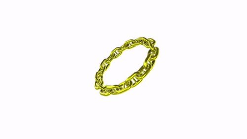 Shiny 3D Gold Chain Rotating Seamless Loop Animation