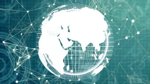 Konzept der World Globe Blockchain-Technologie