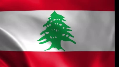 Lebanon National Flag Waving Seamless Loop