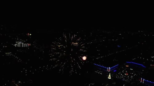 Aerial view of fireworks