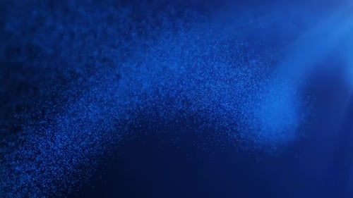 Animierter blauer Hintergrund mit rotierenden Partikeln, ähnlich wie Blasen unter Wasser 4k