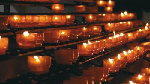 Many Candles Are Lit in the Christian Church