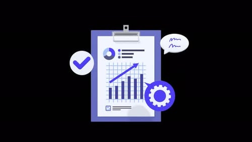 Animation en boucle illustrant l'analyse des données et la visualisation des activités avec Alpha Channel.