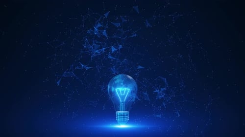 Idea Solution Light Bulb Digital Circuit Light Bulb with Human Brain Inside Point of Circuit