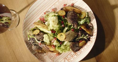 Eastern Cuisine Georgian Fresh Salad Georgian National Cuisine Food on the Table in the Restaurant