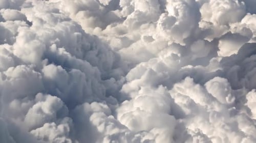 Flying Through Volumetric White Clouds Animated Background