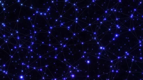 Stunning network animation connecting nodes in a digital universe