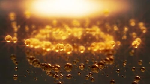 Fondo en movimiento de anillos de diamantes Cinemáticos Dorados en 4K