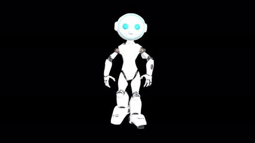 Futuristic Robot Character Walking Animation