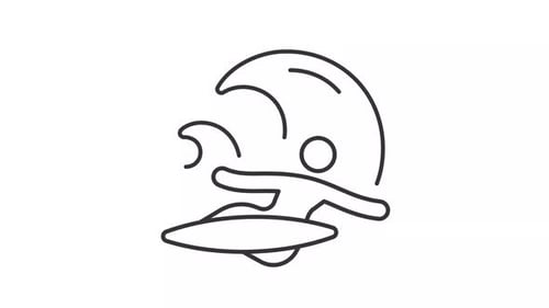 Surfing bottom turn line animation