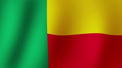 Benin National Flag Waving Loop Animation