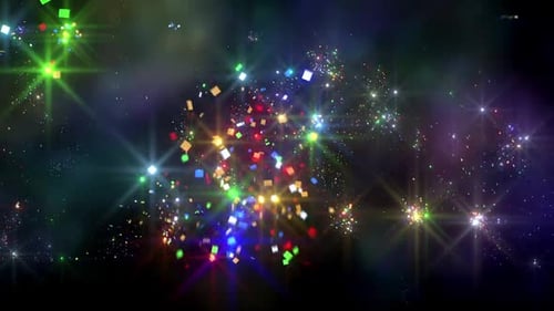 Vibrant Confetti and Sparkling Lights Celebration Background