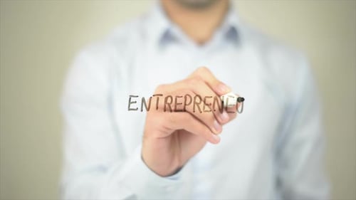 Entrepreneur, Writing on Transparent Screen