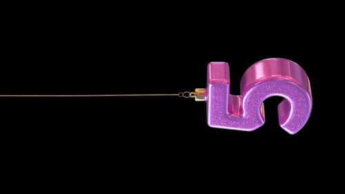Shimmering Pink Number Five Christmas Ornament Animation