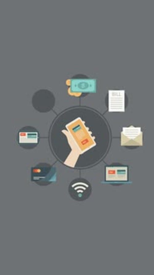 Mobile Payment and Online Banking Flat Design Animation