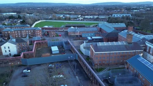 Aerial United Kingdom Prison 4k