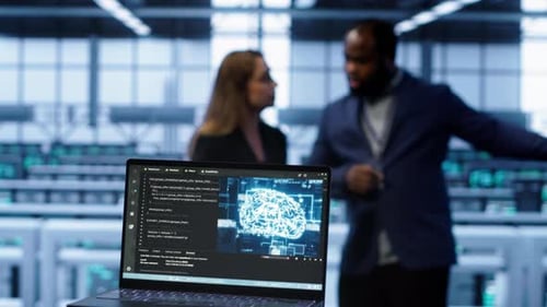 Close Up of Laptop with AI Technology Used to Sustain Data Center Hardware