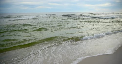 Ocean waves on an overcast day