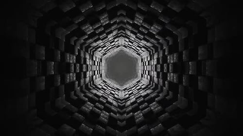 Abstrakte Steinkorridoranimation mit Tiefe und Perspektive