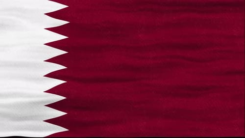 Qatar Flag Waving Seamless Loop
