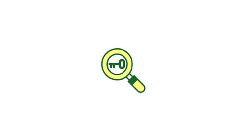Flat Design Animated Key Search Icon