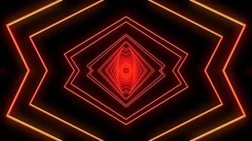 Dynamic orange neon tunnel pulsing with vibrant energy and modern design