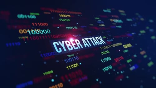 Cyber Attack Digital Binary Code Background