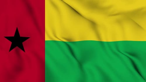 Waving Flag of Guinea-Bissau Animation