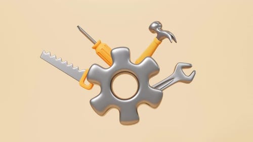 Cartoon pliers, screwdriver, spanner, hacksaw and so on repair tool, 3d rendering.