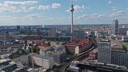 Aerial view of Berlin city centre ( Mitte district ) , Germany