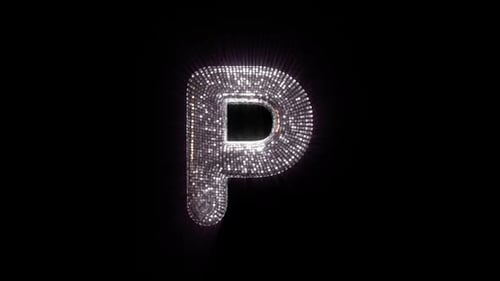P Letter with Disco Ball aesthetics On Alpha Loop