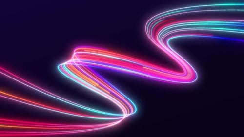 Dynamic Colorful Neon Light Streaks Abstract Motion Background