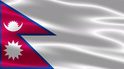 Realistic Waving Nepal Flag Loop with Detailed Fabric Texture