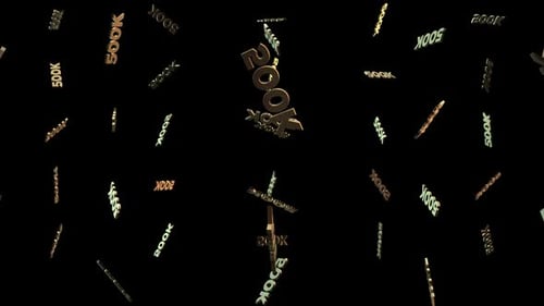 500k Text Falling Alpha Channel Gold