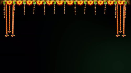 Flower Garland Decoration Toran for Happy Diwali Dussehra Indian Holiday Festival Background Festive
