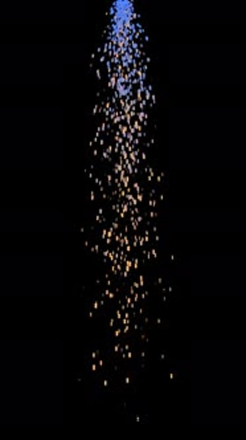 Sparkles Of Fault Bulb Light On Roof Falling Down On Black Background