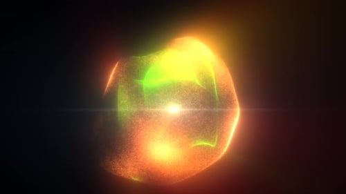 Abstract Fluid Glowing Particle Sphere Morphing Background